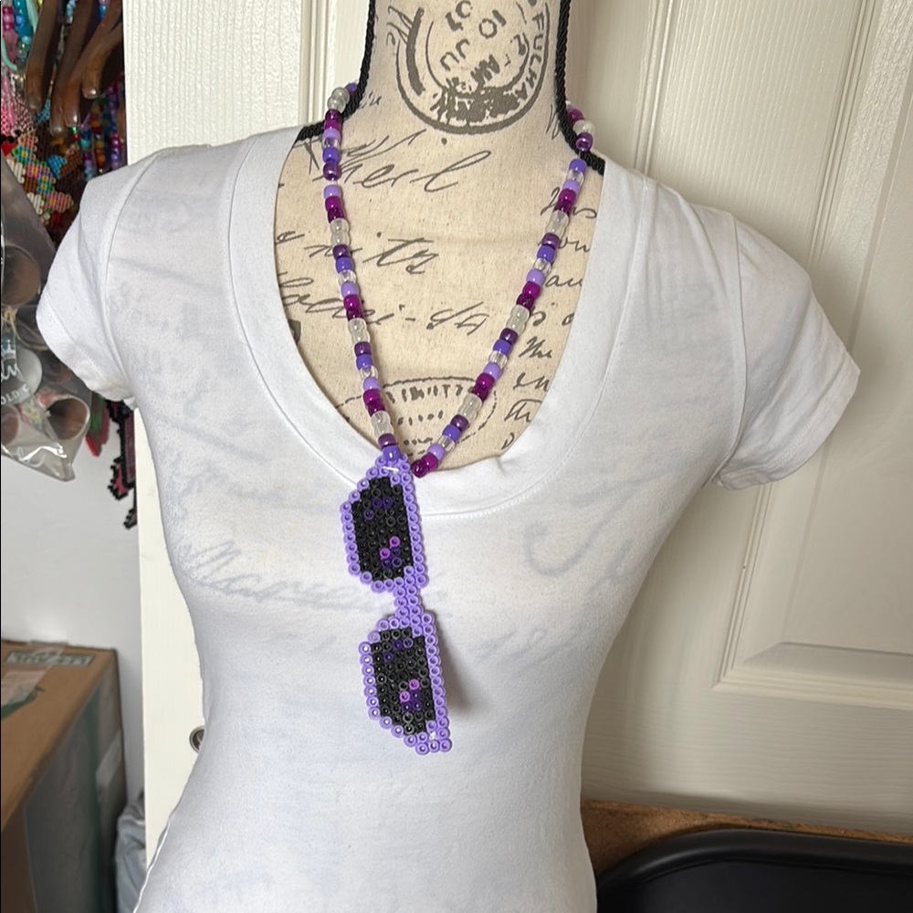 Cool Glasses Perler Bead Necklace
